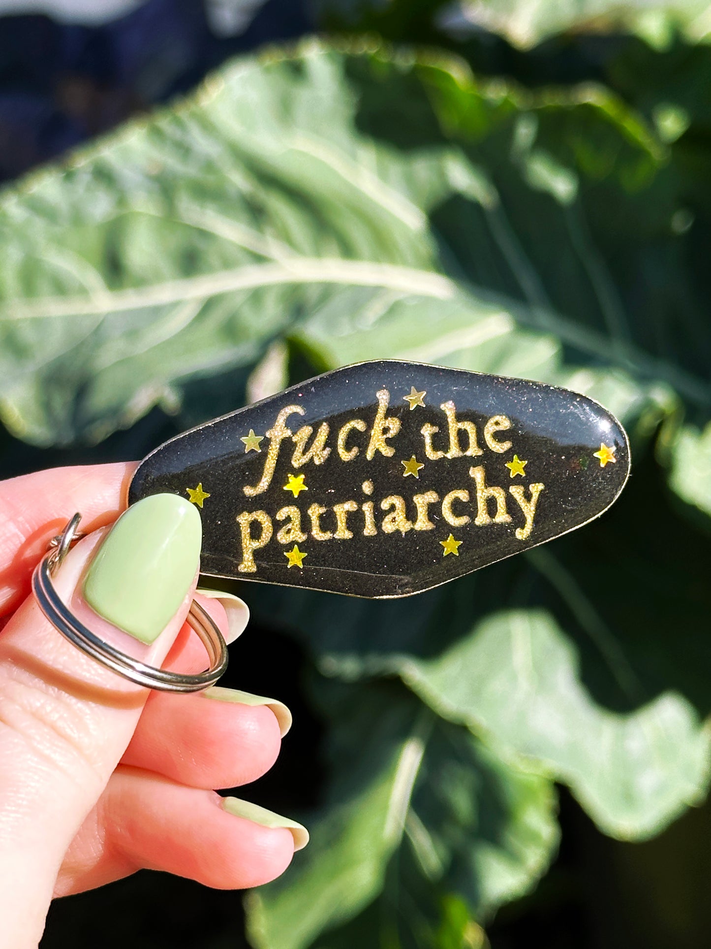 Fuck the Patriarchy Keychain | Black