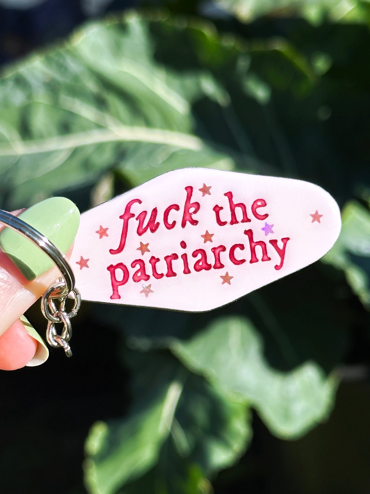 Fuck the Patriarchy Keychain | Purple