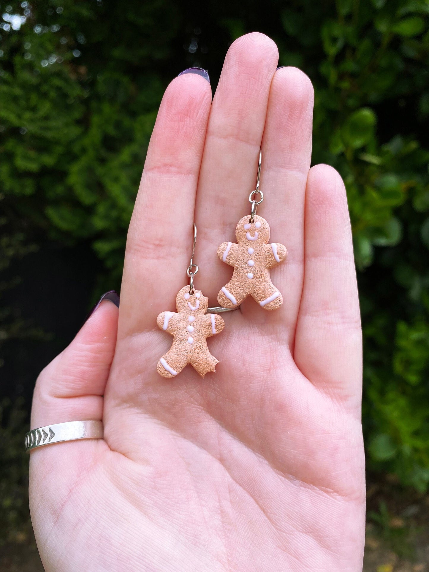 Mismatched Gingerbread Person Earrings