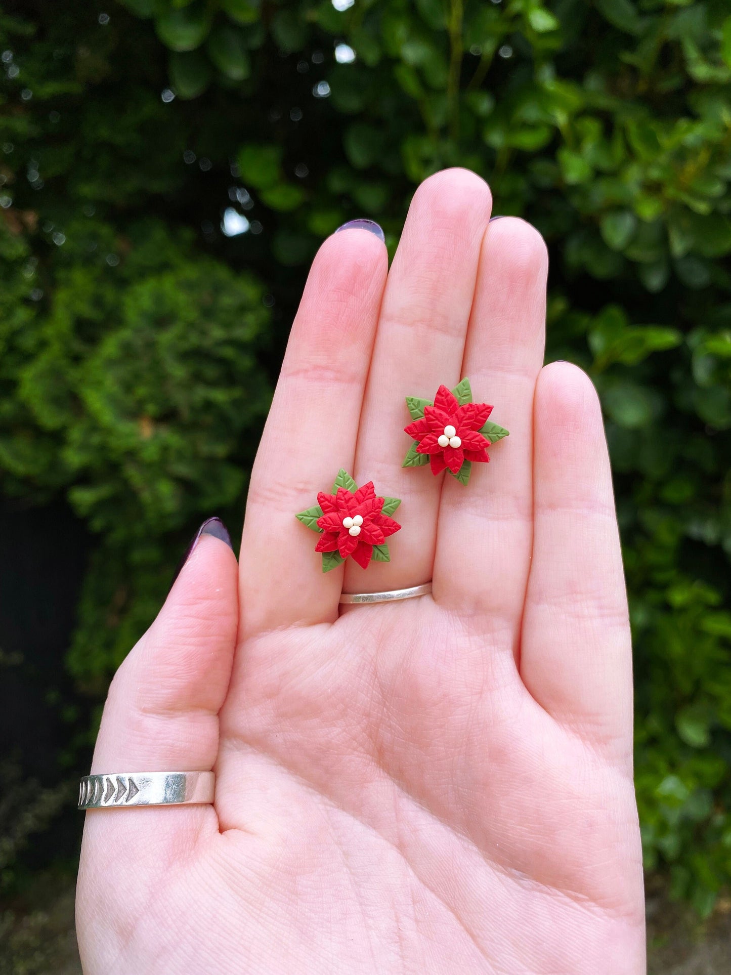 Christmas Poinsettia Studs