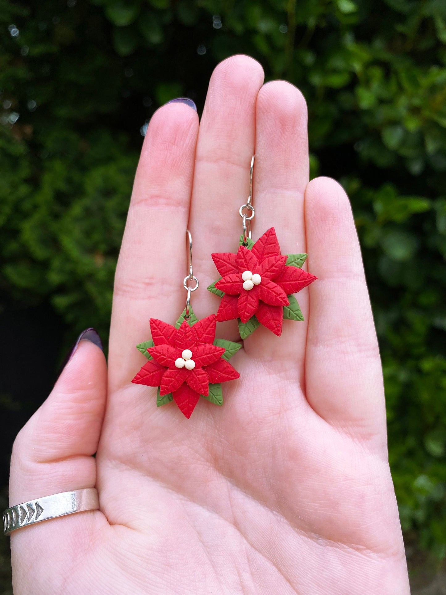 Christmas Poinsettia Dangles